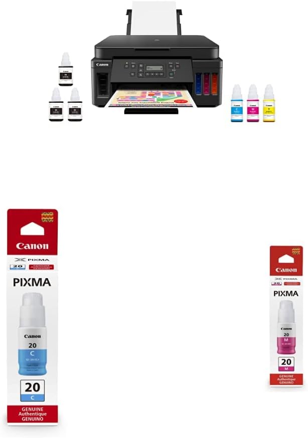 230816082213632_1 Canon PIXMA G6020 All-in-One Supertank Wireless (Megatank) Printer, Copier and Scan with Mobile Printing, Black, Works with Alexa - Image 1